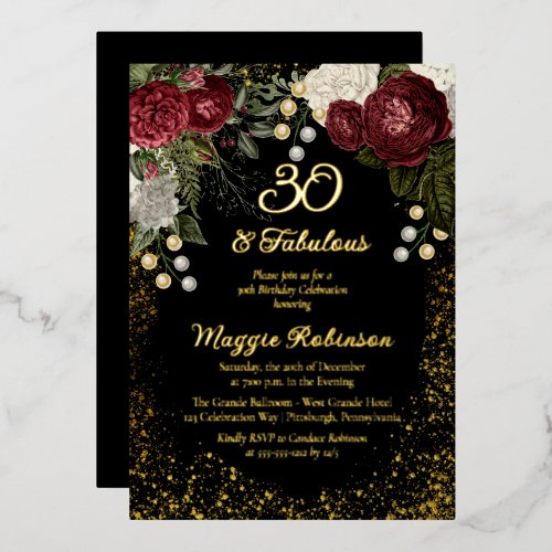 30 and Fabulous Glam Rose Floral Birthday Party
