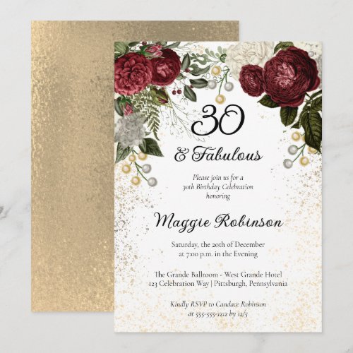 30 and Fabulous Glam Rose Floral Birthday Party