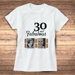 30 and Fabulous Gold Glitter 2 Photo 30th Birthday T-Shirt<br><div class="desc">30 and Fabulous Gold Glitter 2 Photo 30th Birthday T-shirt. Add your photos - you can use an old and new photo.</div>