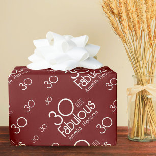 30 and Fabulous Modern 30th Birthday Wrapping Paper
