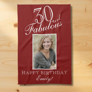 30 and Fabulous Personalized Birthday Kitchen Towel