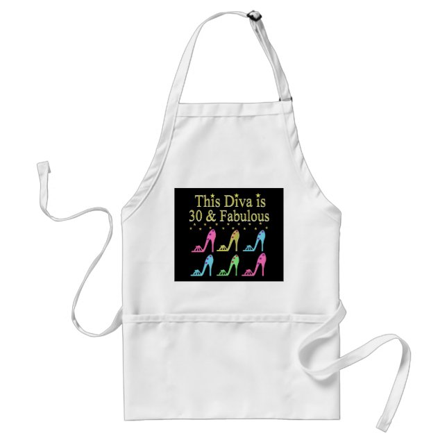 30 AND FABULOUS SHOE QUEEN DESIGN ADULT APRON (Front)