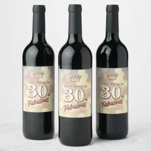 30 and Fabulous  Wine Label
