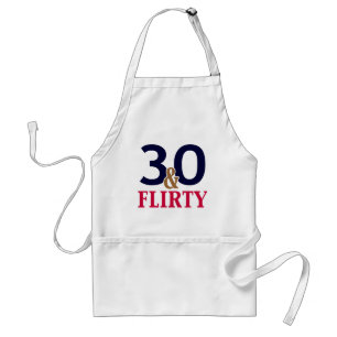 30 and Flirty 30th Birthday Adult Apron