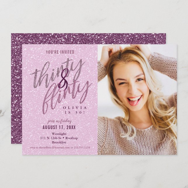 30 and Flirty Birthday Invitation (Front/Back)