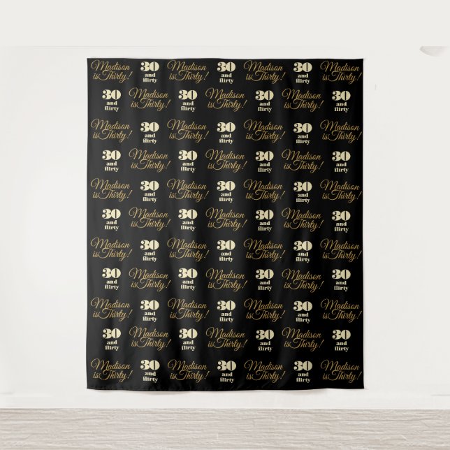 30 and Flirty Party Backdrop Step and Repeat (Front)