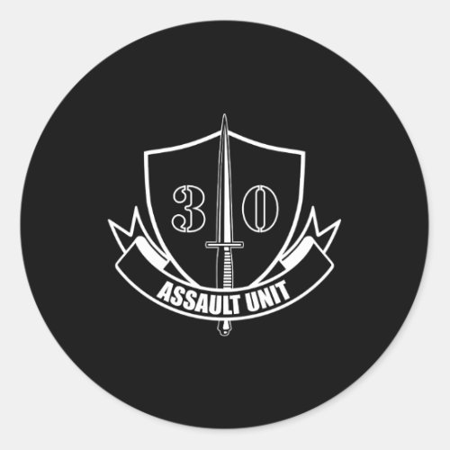 30 Assault Unit Classic Round Sticker