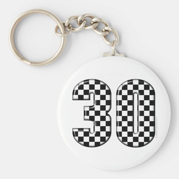 30 auto racing number key chain