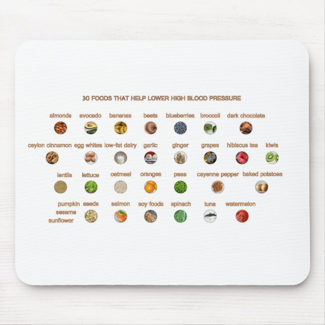 30 Best Foods lower high blood pressure naturally Mouse Pad (Front)