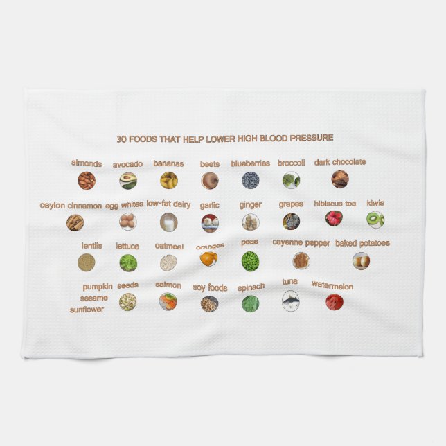 30 Best Foods that help lower high blood pressure Kitchen Towel (Horizontal)