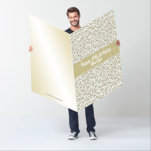 30 Birthday Number Pattern Gold/White Jumbo Card
