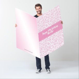 30 Birthday Number Pattern Pink/White Jumbo Card