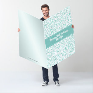 30 Birthday Number Pattern Teal/White Jumbo Card