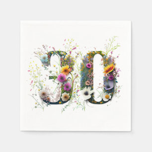 30 Birthday Number Wildflowers Napkins