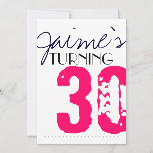 30 Birthday Party Invitation Neon and grey