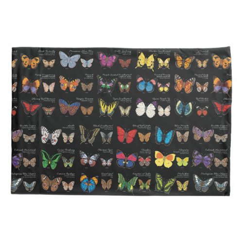 30 Butterfly Species from Around the World Dark Pillow Case