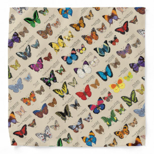 30 Butterfly Species from Around the World (Light) Bandana