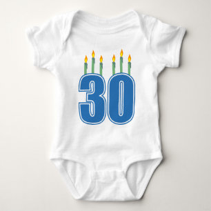 30 Candles (Blue / Green) Baby Bodysuit