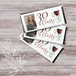 30 & Classy Red Wine Glass 30th Birthday Photo Hershey Bar Favors<br><div class="desc">30 & Classy Red Wine Glass 30th Birthday Photo Hershey Bar Favors. 30th birthday personalized chocolate bars with a quote 30 & Classy. The design has a red wine glass and twigs. Add your photo,  and your thank you message on the backside and make a custom chocolate birthday favor.</div>