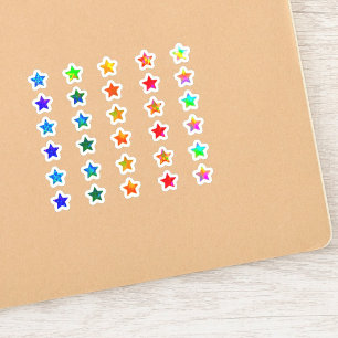 +30 Colorful Holographic Small Star Sticker