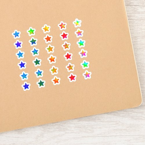+30 Colorful Holographic Small Star Sticker