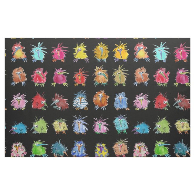 30 Cute Cartoon Kiwi Birds Fabric (Fat Quarter)