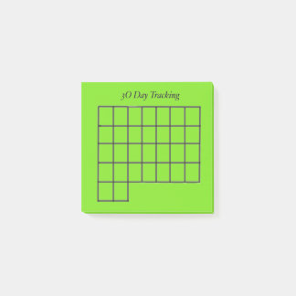 30 Day Tracker Green Sticky Notes