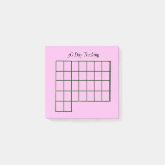 30 Day Tracker Pink Sticky Notes