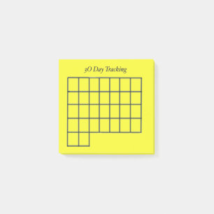 30 Day Tracker Yellow Sticky Notes