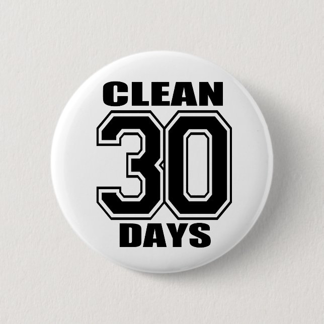 30 days  clean black button (Front)