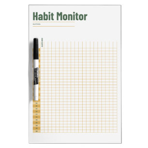 30 Days Habit Monitor  Dry Erase Board