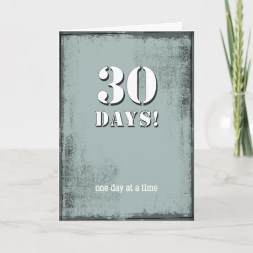 30 Days Sober Clean Birthday Card