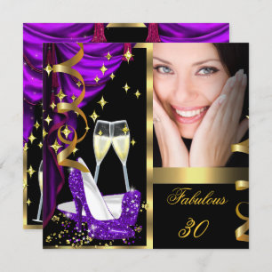 30 Fabulous & Fantastic Purple Champagne Party 3 Invitation