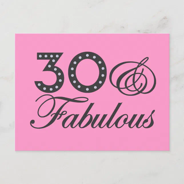 30 & Fabulous Gift Postcard | Zazzle