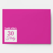 30 & Flirty birthday hot pink personalized Envelop