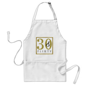 30 & Flirty Elegant 30th Birthday Adult Apron