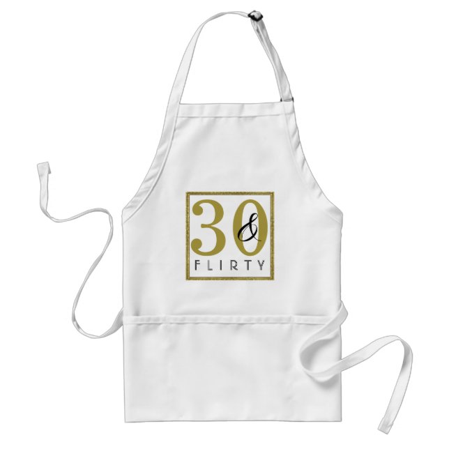 30 & Flirty Elegant 30th Birthday Adult Apron (Front)