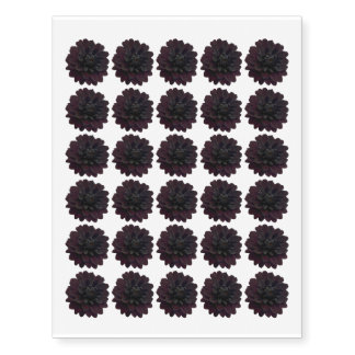 30 Floral Black Dahlia Temporary Tattoos