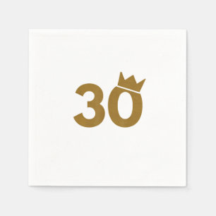 30 Gold Crown - 30th Birthday Gifts Napkins