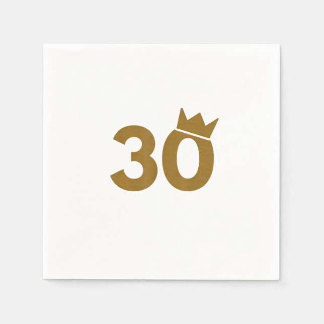 30 Gold Crown - 30th Birthday Gifts Napkins (Front)