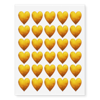 30 Gold Hearts Temporary Tattoos
