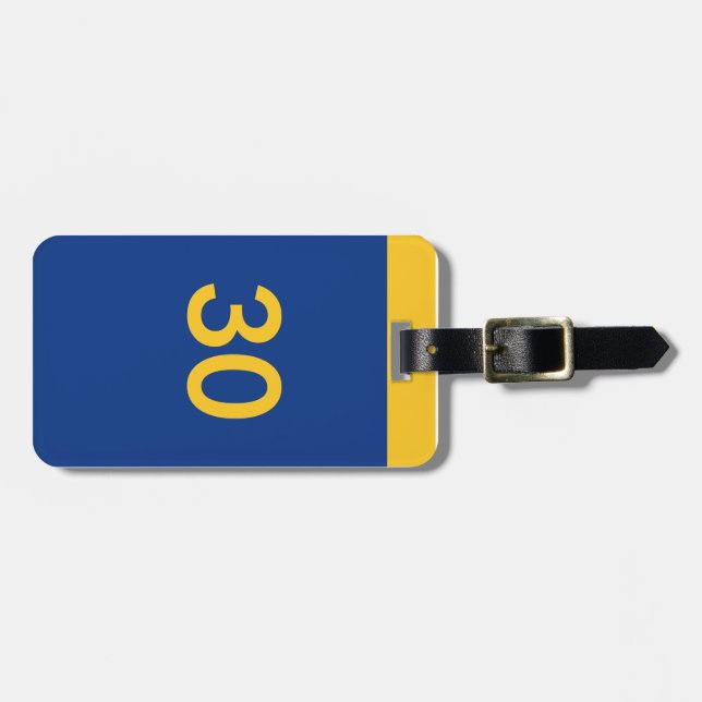 30 Golden Baskeball Luggage Tag (Front Horizontal)