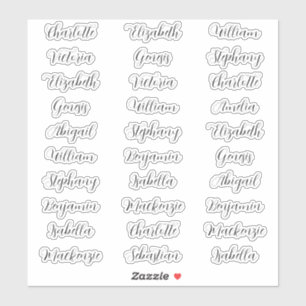 30 Guest first names typography elegant script  Sticker