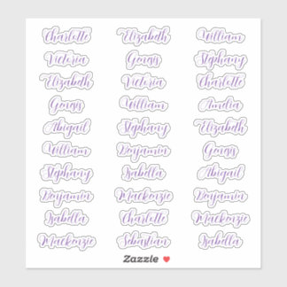 30 Guest first names typography elegant script Sticker