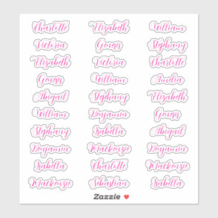 30 Guest first names typography elegant script  Sticker