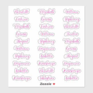 30 Guest first names typography elegant script Sticker