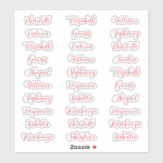 30 Guest first names typography elegant script Sticker