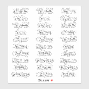 30 Guest first names typography elegant script  Sticker