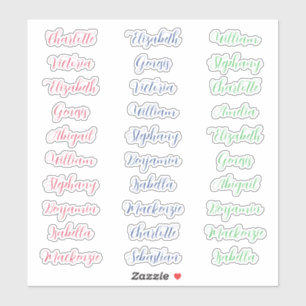30 Guest first names typography elegant script  Sticker