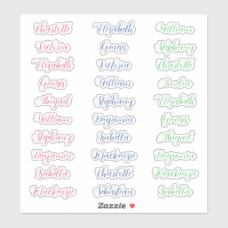 30 Guest first names typography elegant script Sticker